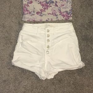 American Eagle white high waisted shorts